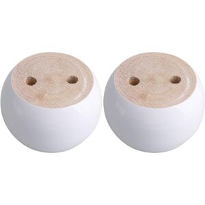 Sollbry - Set of 4 round white eucalyptus wood furniture legs 8 x 8 x 5 cm Can support a weight of approximately 100 kg