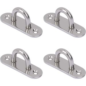 Sollbry - Stainless Steel Ceiling Hooks, 4 Pack Wall Mounted Brackets, Oval Eye Plate for Hanging Chair, Hammock, Yoga Swing, Sandbag, Flower Pot