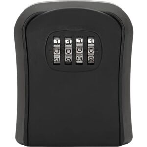 Wall Mounted Key Lock Box, 4 Digit Resettable Combination Lock Box for House Keys, Realtors, Garage, Holds 5 Keys (Black) - Sollbry