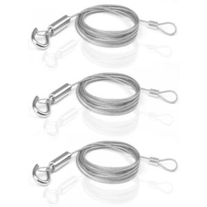 Cyslmuk - Stainless Steel Cable, 3pcs Adjustable Metal Cables 2m x 1.5mm Adjustable Hanging Wire Frame Hanging Wire for Clothes Lights Photos