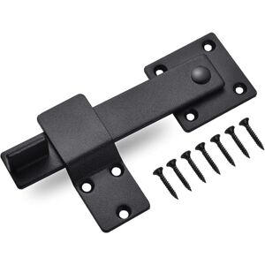 IKODM Stainless Steel Door Latch, Sliding Door Lock, Overhead Door Lock with Set Screws, Black Latch