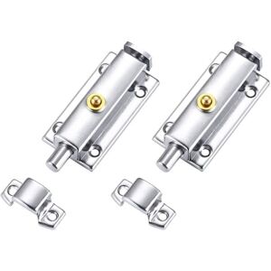 GOTRAYS Stainless Steel Door Lock Door Latches Automatic Locking Latch Gate Bolt Security Lock Knob Lock for Interior Door Closet Window Bedroom 2pcs Ternel