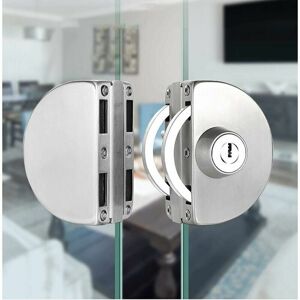 Stainless steel glass door lock without drilling, double glass door lock, glass door center lock Ymyny