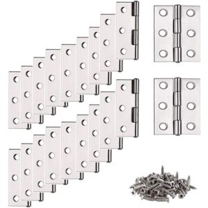 LINGHHANG Stainless Steel Hinge, 20 pcs Small Hinge, (with 120Pcs M4 16mm Screws) Hinge, Flat Hinge, Hinge for Home Furniture Hardware Cabinet