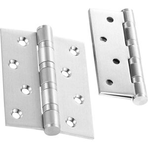 ZVD - Stainless steel hinge door hinge 100x76mm, external hinges for wooden doors, cabinet hinges, ball bearing, 1 pair (2 pieces)