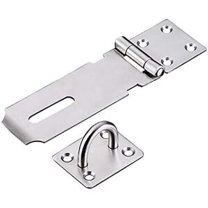 Ikodm - Stainless Steel Padlock Hasp, Heavy Duty Hasp and Staple with Screws, Door Clasp Gate Lock Shed Latch Padlock Staple