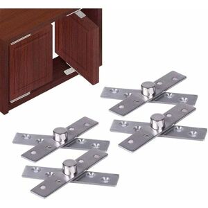 LINGHHANG Stainless Steel Pivot Hinge, 360 Degree Hidden Swing Door Pivot Hinge, Top and Bottom Door Hinges for Windows and Cabinet Doors, 4Pcs