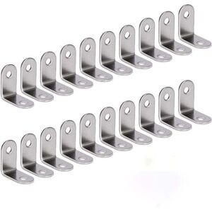 ZVD - Stainless Steel Right Angle Bracket, 90 Degree Corner Bracket, L-Shaped Corner Bracket, Mounting Square, Comes in Silver, 20 Pieces, 30 30 16 mm