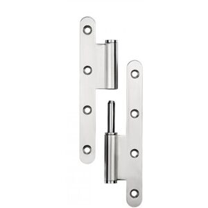 Cyslmuk - Stainless Steel Thickened Arc Hinge Purification Heavy Steel Door Rounded Toilet Hinge Removable l Type Hinge,140x60x2.5mm,Left(1 Piece)