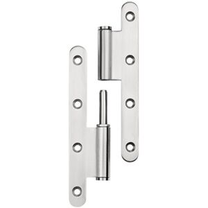 Cyslmuk - Thickened Arc Hinge Stainless Steel Purification Heavy Steel Door Rounded Toilet Hinge Removable l Type Hinge 140x60x2.5mm,Right(1 Piece)
