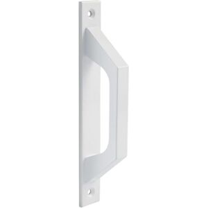 Linghhang - Straight aluminium handle (white) for sliding doors or hinged passage doors - 198 x 25 x 40 mm, practical and comfortable straight handle