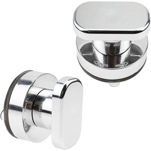 TLILY Suction Cup Door Handle 4 Pieces Drawer Cabinet Refrigerator Glass Portable Mobility Silver