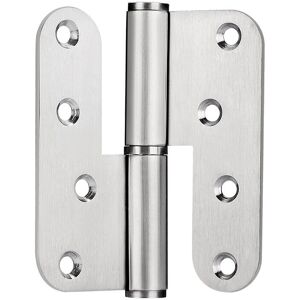 Cyslmuk - Thickened Arc Hinge Stainless Steel Purification Heavy Steel Door Rounded Toilet Hinge Removable l Type Hinge,100x90x2.8mm,Right(1 Piece)