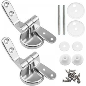Cyslmuk - Toilet Seat Hinges, Pack of 2 Replacement Toilet Seat Hinges with Zinc Alloy Fasteners
