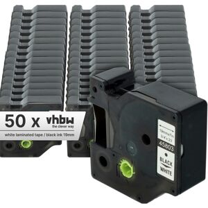 Vhbw - 50x Label Tape compatible with Dymo 5000, 2000, 5500 Label Printer 7m x 19 mm, Black on White