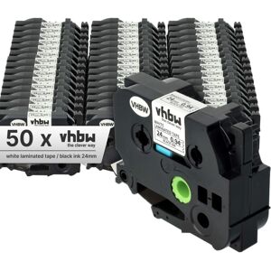 Vhbw - 50x Label Tape Replacement for Brother TZ-251, TZE-251 for Label Printer 8m x 24 mm, Black on White