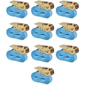 Ratchet Tie Down Straps 10 pcs 0.8 Tonnes 4mx25mm Blue Vidaxl