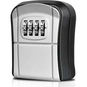 Linghhang - Wall Mounted Key Safe Box (Grey) Mini Outdoor Key Safe Box with 4 Digit Digital Code Resettable Waterproof Key Box for Home School Office