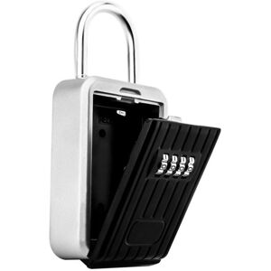 Tinor - Wall Mounted Security Key Box with 4 Digit Combination, Oversized Outdoor Key Box with Handle, Code Combination Key Box (Black)