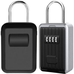 ZVD - Wall Mounted Security Key Box with 4 Digit Combination, Oversized Outdoor Safe with Handle (Black)