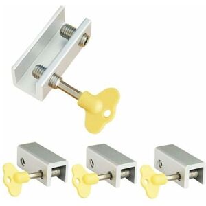 ZVD - Window Locks , 4 Pack Aluminum Sliding Window Locks, Adjustable Frame Security Lock for Sliding Door with Keys