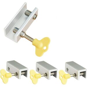 ZVD - Window Locks, 4 Pack Aluminum Sliding Window Locks, Adjustable Frame Security Lock for Sliding Door with Keys