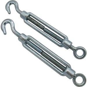 Securefix Direct - x2 M22 Galvanised Forged Straining Screw Hook And Eye - Caravan Turnbuckle Open Body