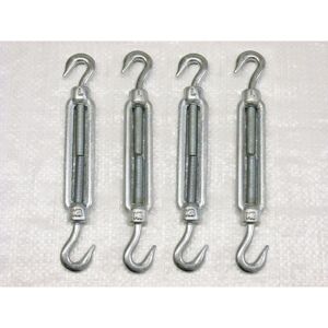 Securefix Direct - x4 M24 Galvanised Forged Straining Screw Hook And Hook - Caravan Turnbuckle Open Body