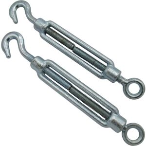 Securefix Direct - x2 M30 Galvanised Forged Straining Screw Hook And Eye - Caravan Turnbuckle Open Body