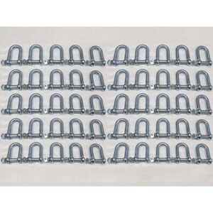 Securefix Direct - x50 10MM Galvanised Commercial Dee Shackles - Chain Connector Caravan Tether