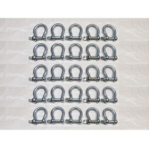 Securefix Direct - x25 12MM Galvanised Commercial Bow Shackles - Chain Connector Caravan Tether