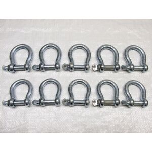 Securefix Direct - x10 20MM Galvanised Commercial Bow Shackles - Chain Connector Caravan Tether