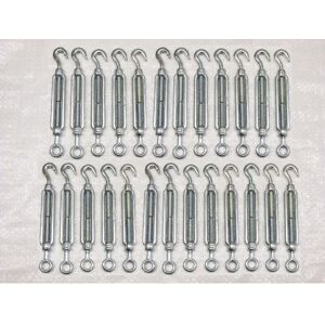 Securefix Direct - x25 M5 Galvanised Forged Straining Screw Hook Eye - Caravan Turnbuckle Open Body