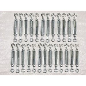 SECUREFIX DIRECT x25 M6 Galvanised Forged Straining Screw Hook Eye - Caravan Turnbuckle Open Body