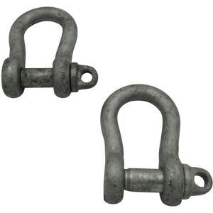 Securefix Direct - X2 1.25 Ton Galvanised Large Bow Shackles With Screw Pin - BS3032 1250KG Lifting Towing Tested