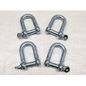 Securefix Direct - x4 25MM Galvanised Commercial Dee Shackles - Chain Connector Caravan Tether