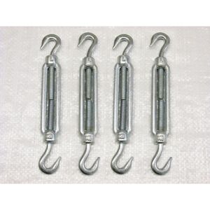 Securefix Direct - x4 M22 Galvanised Forged Straining Screw Hook And Hook - Caravan Turnbuckle Open Body