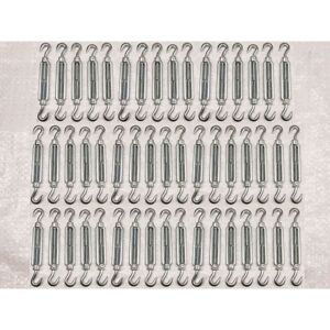 SECUREFIX DIRECT Turnbuckle Hook And Hook 20MM X50 (Heavy Duty Straining Screw Wire Tensioner M20)