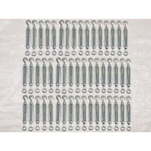Securefix Direct - x50 M6 Galvanised Forged Straining Screw Hook Eye - Caravan Turnbuckle Open Body