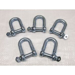 Securefix Direct - x5 22MM Galvanised Commercial Dee Shackles - Chain Connector Caravan Tether