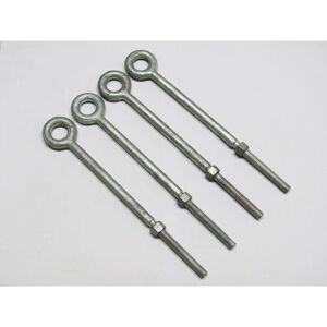 Securefix Direct - X4 5/8' x 10' Galvanised Longshank Eyebolts with Nut - 16MM x 254MM Shoulder