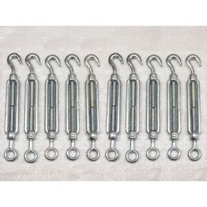 SECUREFIX DIRECT x10 M8 Galvanised Forged Straining Screw Hook Eye - Caravan Turnbuckle Open Body