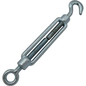 Securefix Direct - x1 M20 Galvanised Forged Straining Screw Hook And Eye - Caravan Turnbuckle Open Body