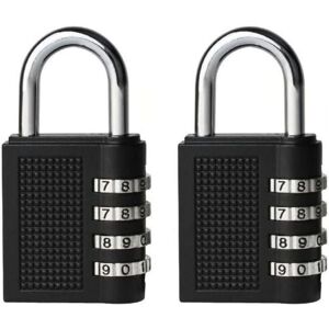 YMYNY 2 Pack Black Combination Locks for School Lockers, Toolboxes, 4-Digit Resettable Code, Outdoor Locker Key