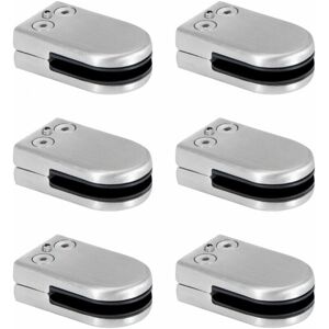 Ymyny - 6 Pack Glass Clamps, Stainless Steel Glass Clamps, 6-8 mm Glass Clamp Brackets, Adjustable Glass Clamps, Flat Back, Connection for