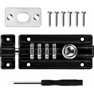 Combination Lock Latch 4 Digit Combination Lock Mechanical Code Door Lock Keyless Slide Tamper Proof Door Lock for Cabinet Garden - Ymyny
