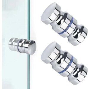 ZVD - 2 Pièces Bouton De Porte De Douche,Porte De Douche Ronde Bouton De Porte Inox Boutons De Douche Bouton De Porte De Douche Poignées De Porte