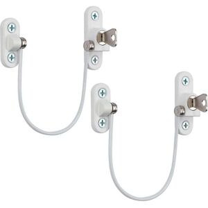 ZVD-2Pcs Furniture Door Window Security Lock with White Key Cable Restrictor 190mm-Baby Child Safety Cable Restrictor