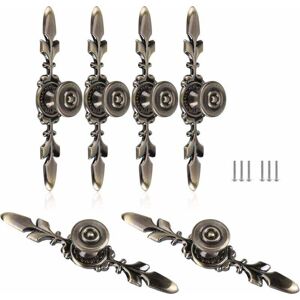 ZVD-6pcs Vintage Style Zinc Alloy Drawer Pulls, Antique Pull Handles, Furniture Pull Knob Drawer Cabinet Cupboard Wardrobe with Screws Decorate