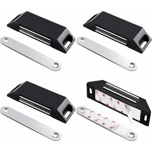 ZVD-Adhesive Cupboard Door Magnets 4 Pack Magnetic Door Catches No Drilling for Kitchen Cupboard Strong Magnet Closure for Cupboard Door, Drawer,